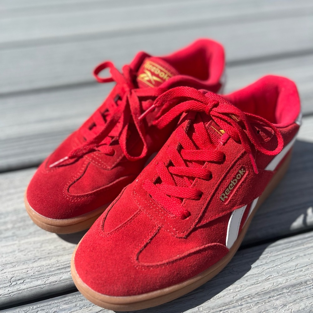 Reebok Red Retro Sneakers with Gum Sole